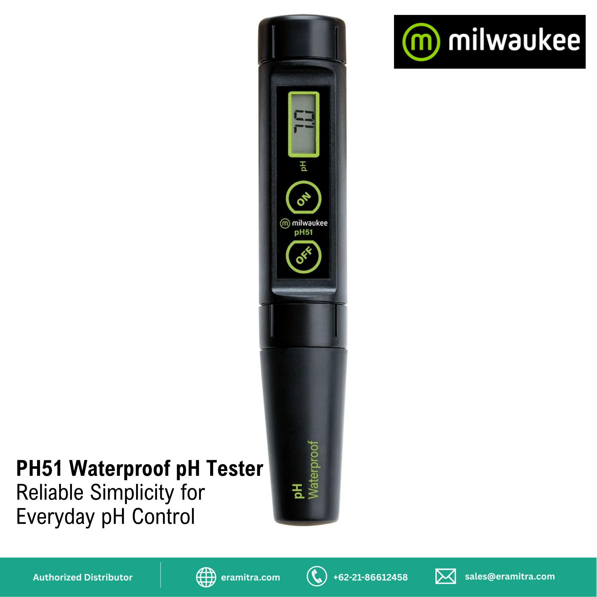 Milwaukee pH51 Waterproof pH Tester with Replaceable Probe