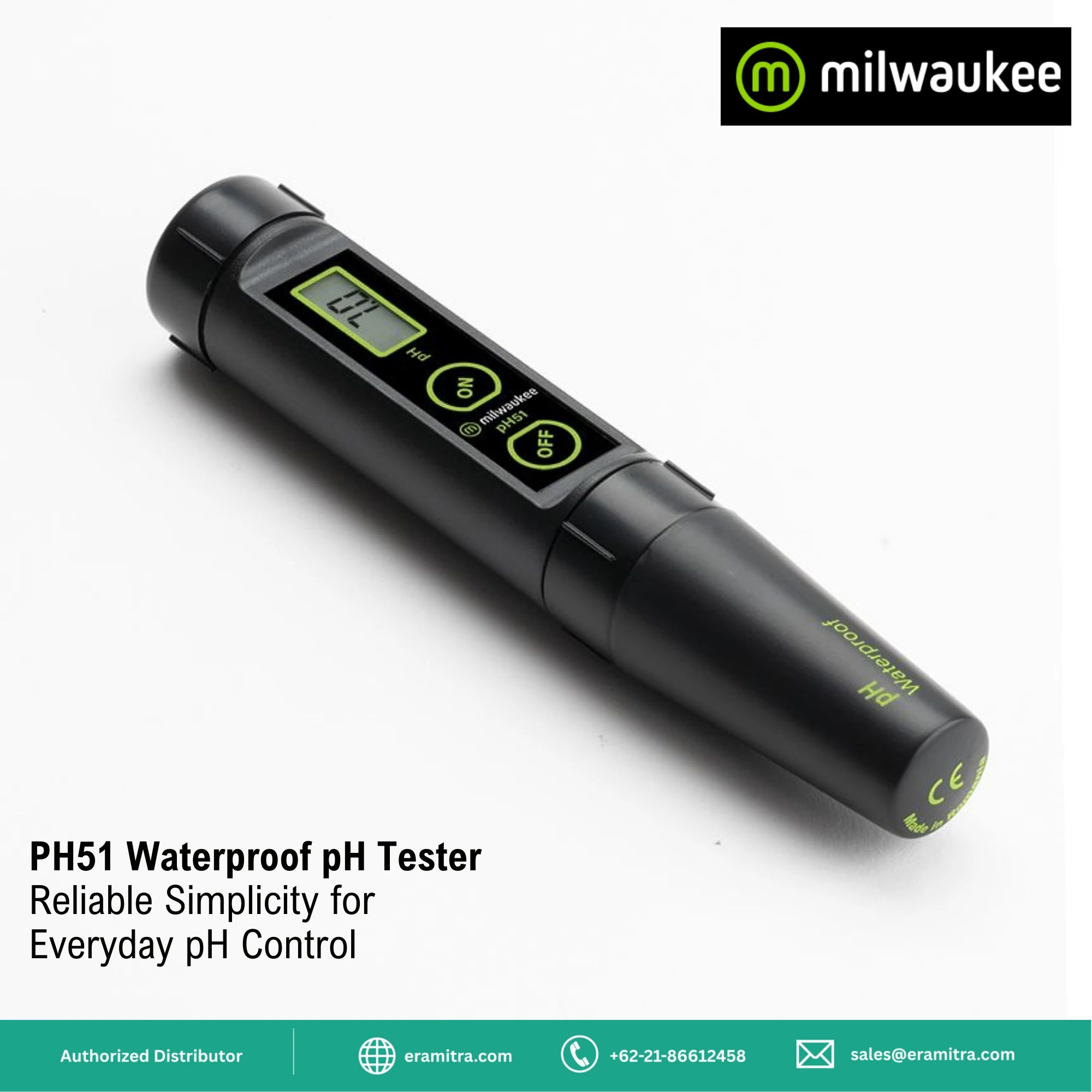 Milwaukee pH51 Waterproof pH Tester with Replaceable Probe