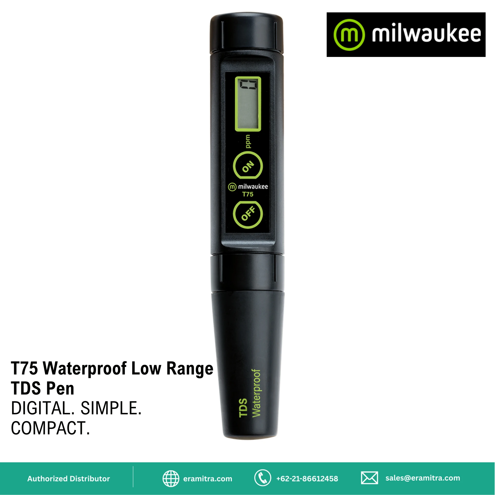 Milwaukee T75 Waterproof Low Range Total Dissolved Solids Pen (TDS)
