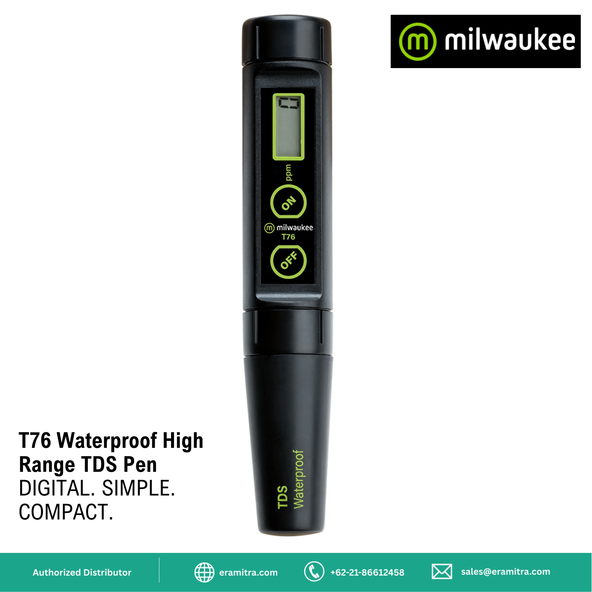 Milwaukee T76 Waterproof High Range Total Dissolved Solids Pen (TDS)